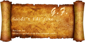 Galát Füzike névjegykártya
